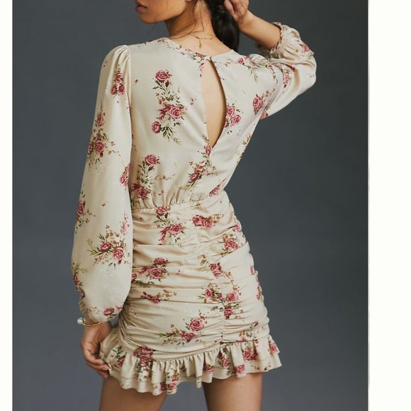 ⭐️ En Saison Floral Boho Peasant Modern Hipster Hippie Romantic Art Ruffle Dress - Picture 3 of 4
